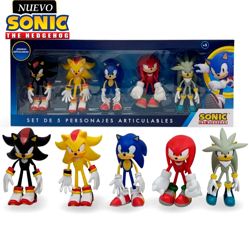 SONIC - Set de Muñecos Sonic y sus Amigos Articulables M5 Rojo