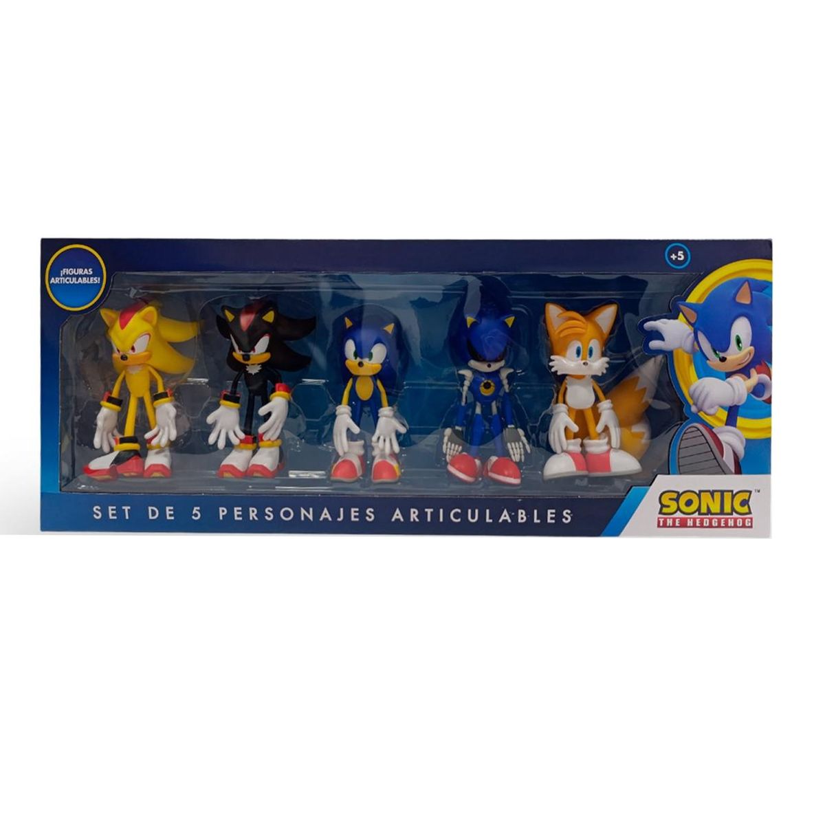 SONIC - Set de Muñecos Sonic y sus Amigos Articulables M5 Tails
