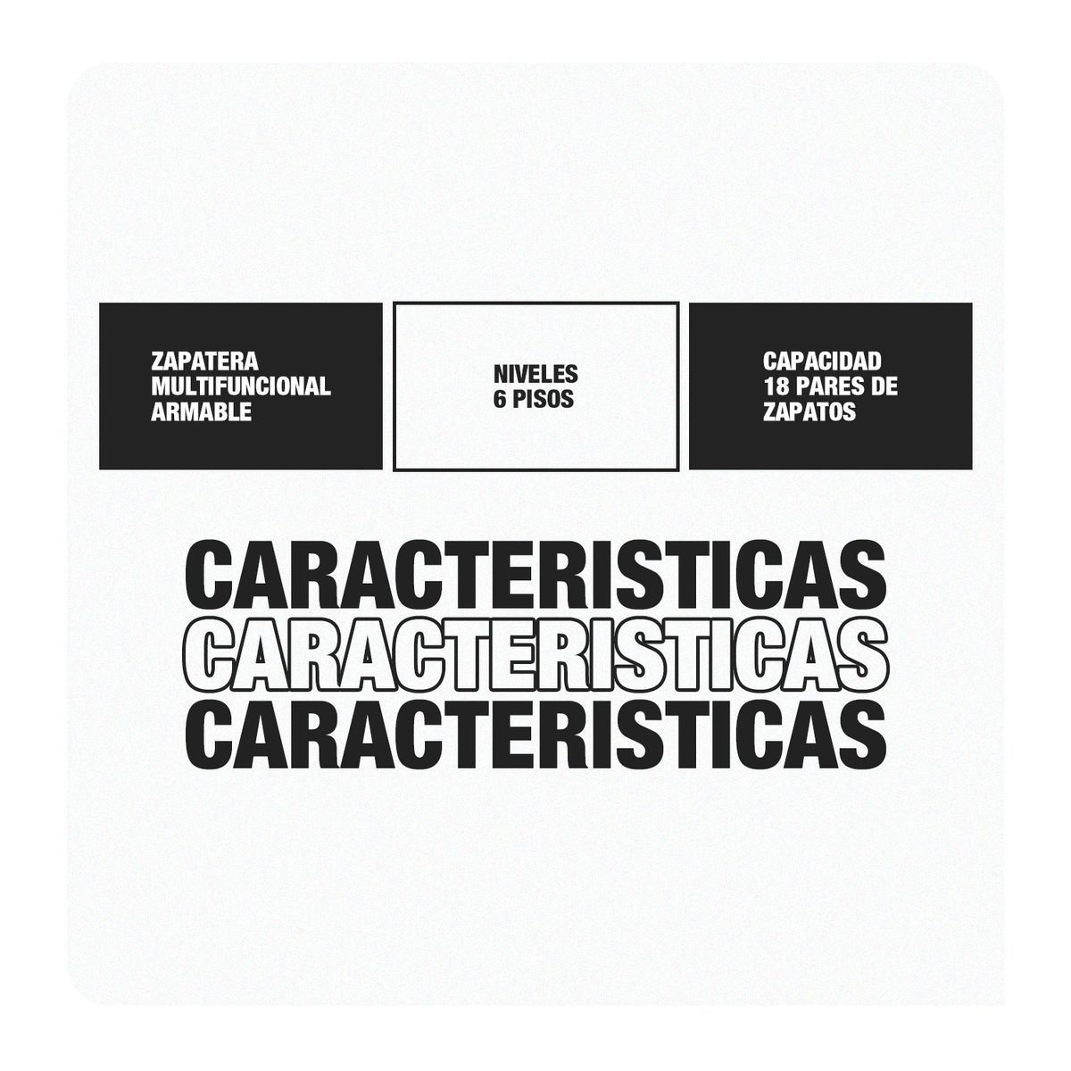 GENERICO - Zapatera Armable De 6 Niveles Metálico Para 18 Pares