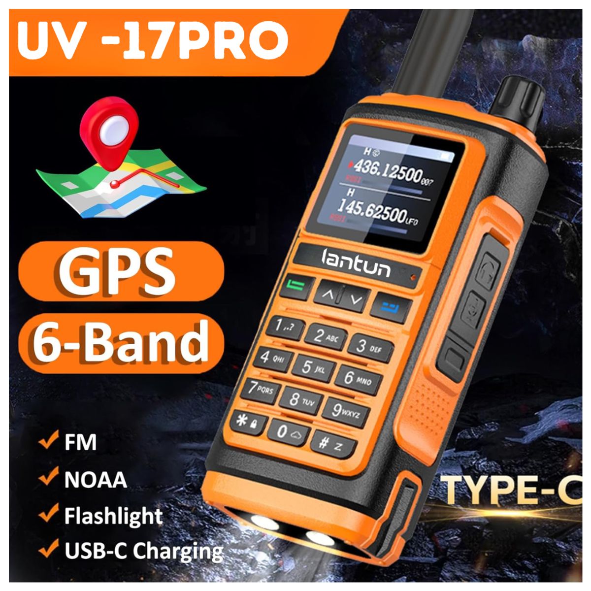 SEISA - Radio Transmisor UHF Walkie Talkie portatil Inalambrico con Pantalla