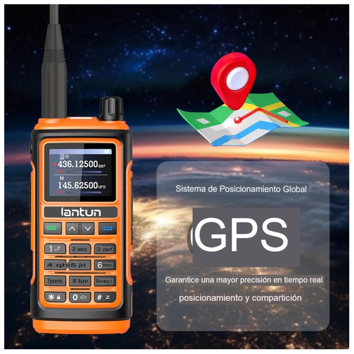 SEISA - Radio Transmisor UHF Walkie Talkie portatil Inalambrico con Pantalla