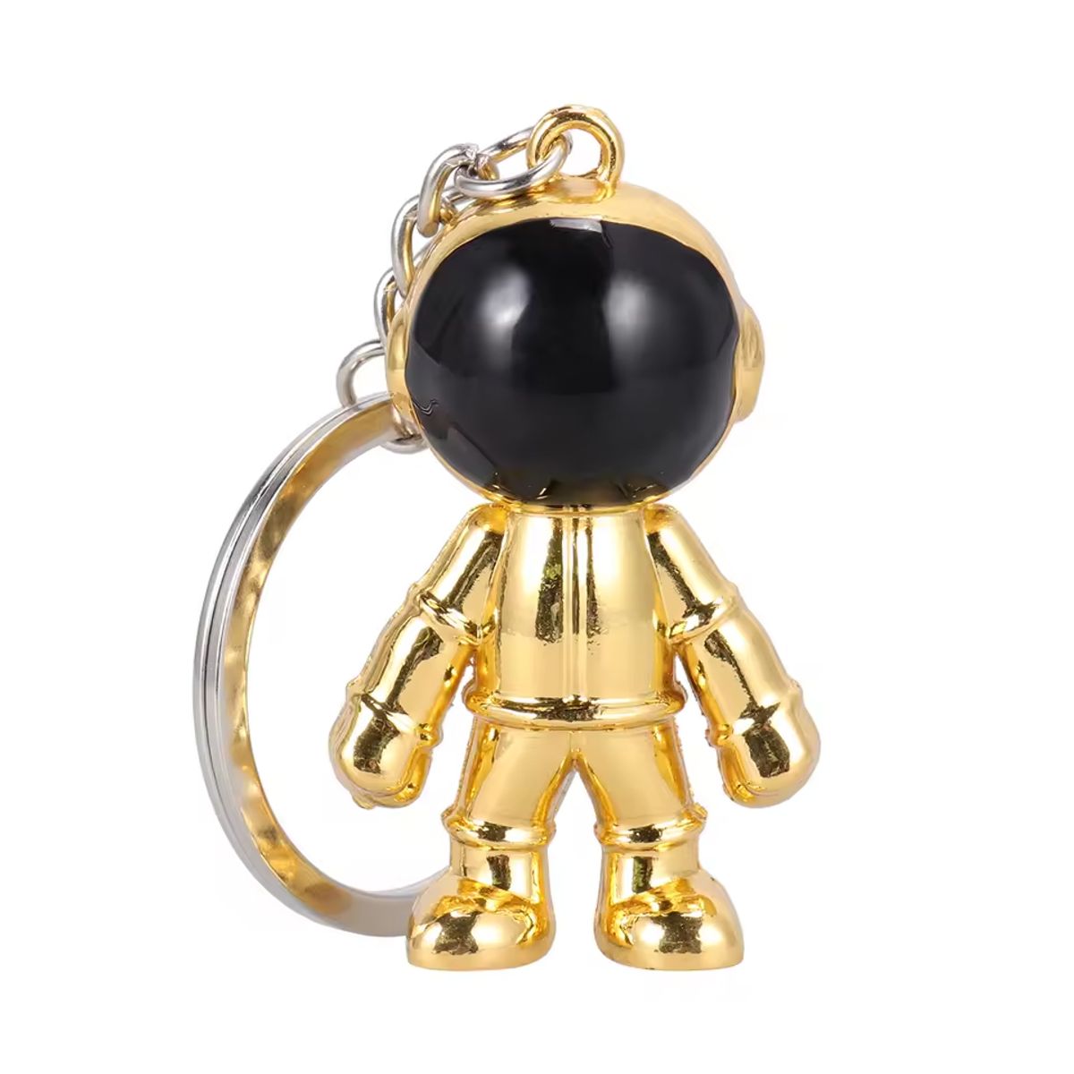 GENERICO - Llavero Metálico Astronauta Dorado  Moderno y Elegante