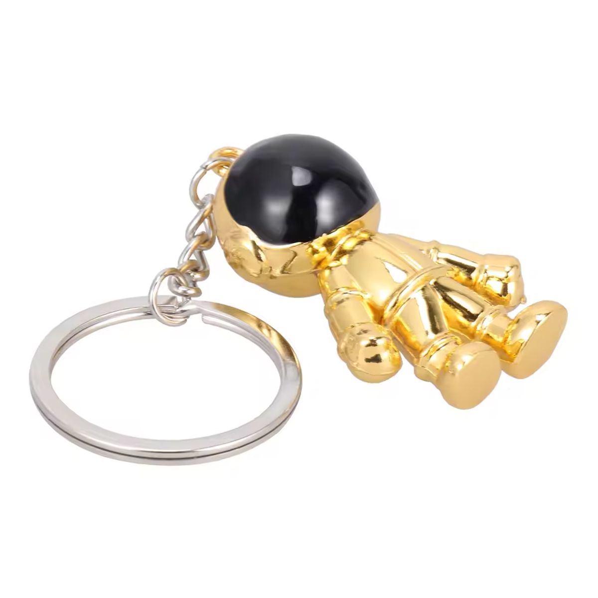 GENERICO - Llavero Metálico Astronauta Dorado  Moderno y Elegante