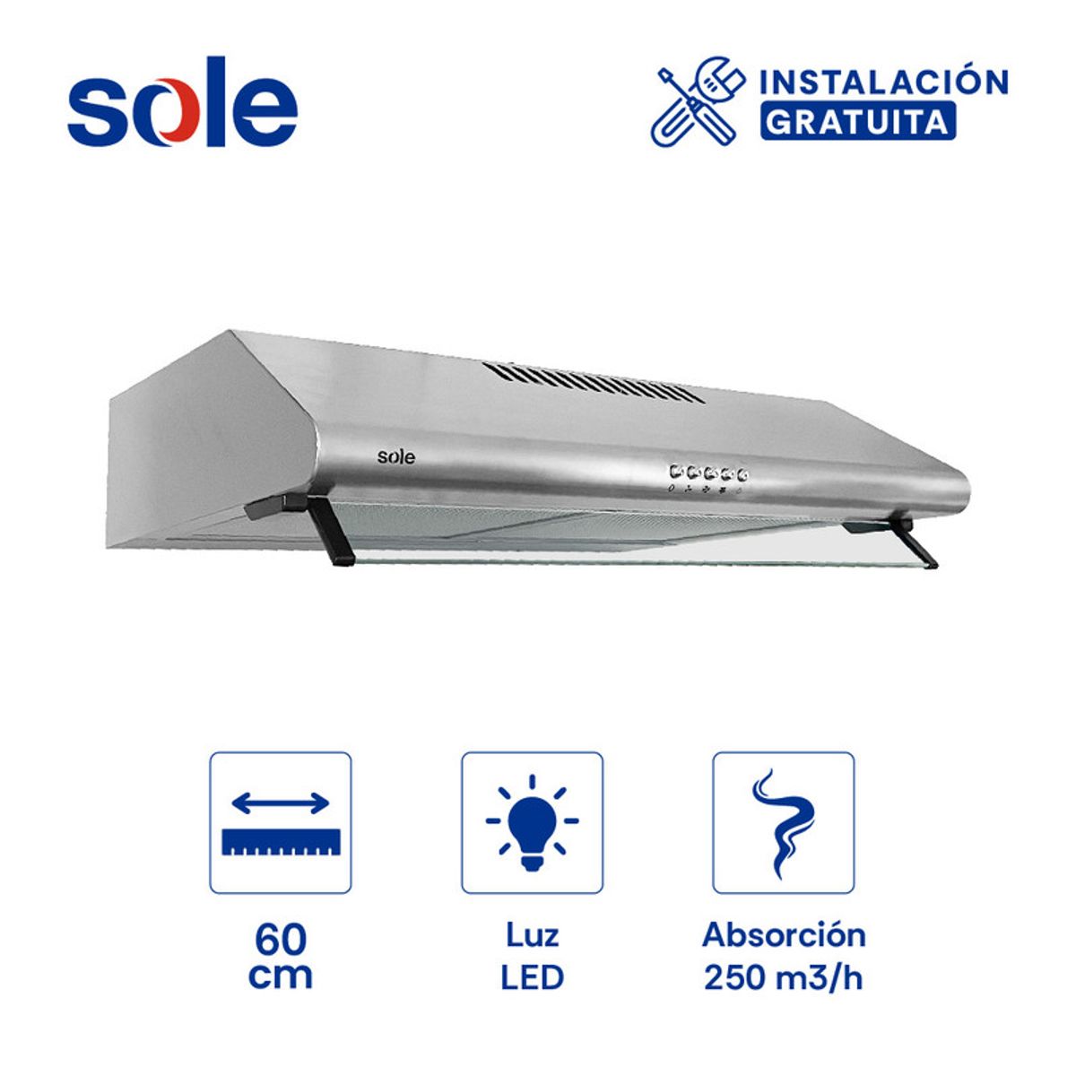 SOLE - Campana Extractora Sole Hera 60 Cm 3120TURE21CO