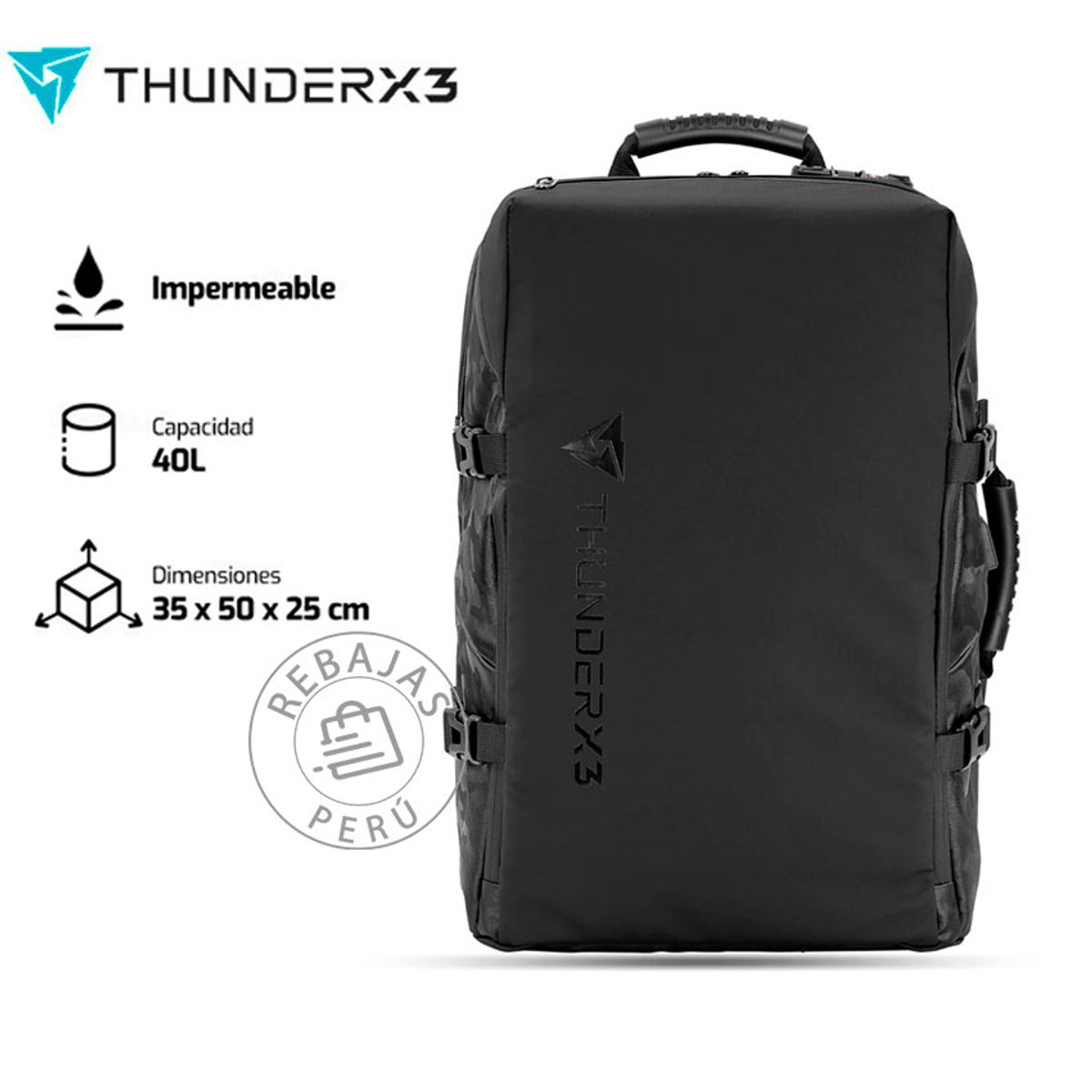 THUNDERX3 - Mochila ThunderX3 B17 Gamer 173 USB TSA 40L Waterproof AIR