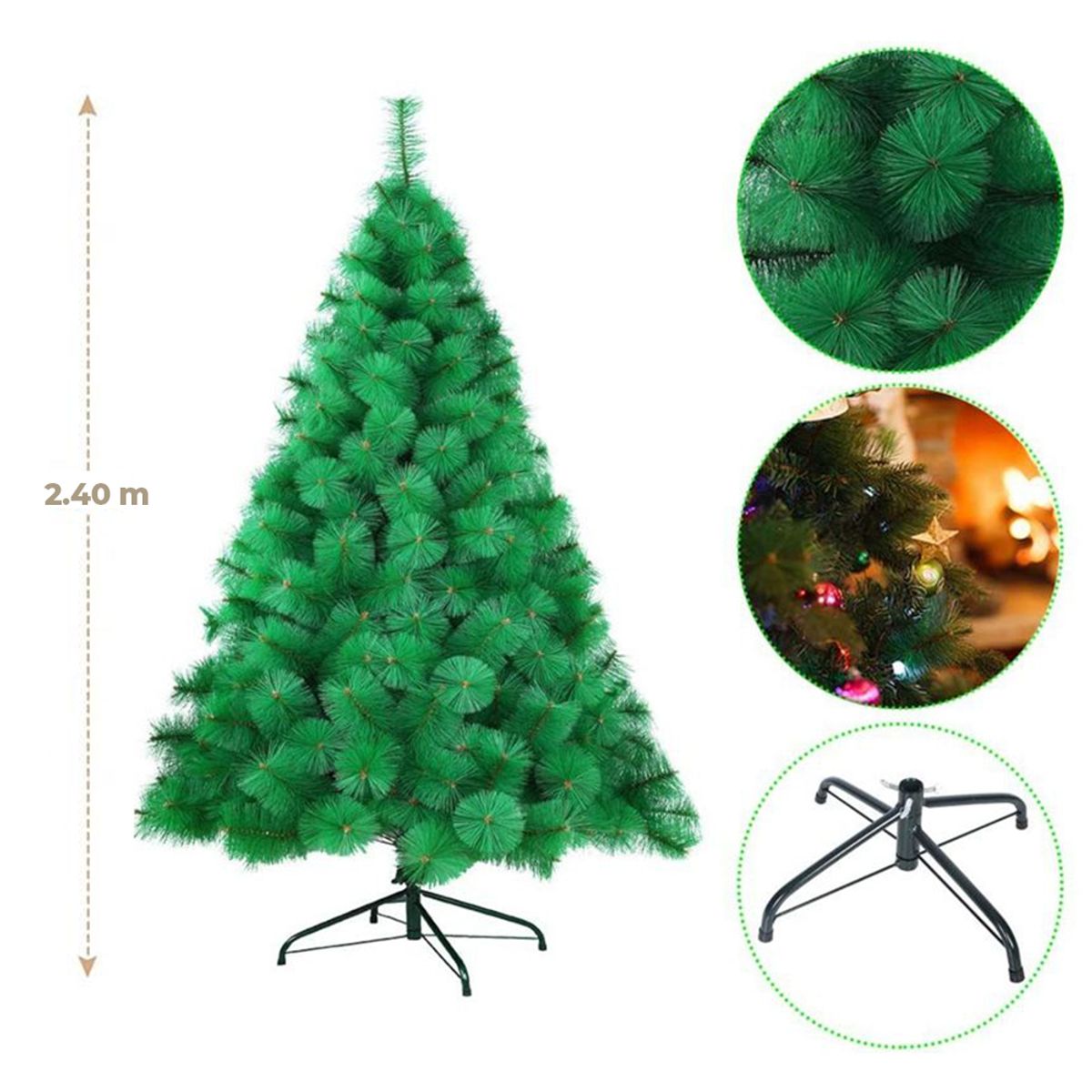 GENERICO - ARBOL DE NAVIDAD PREMIUM VERDE 2,40 CM.