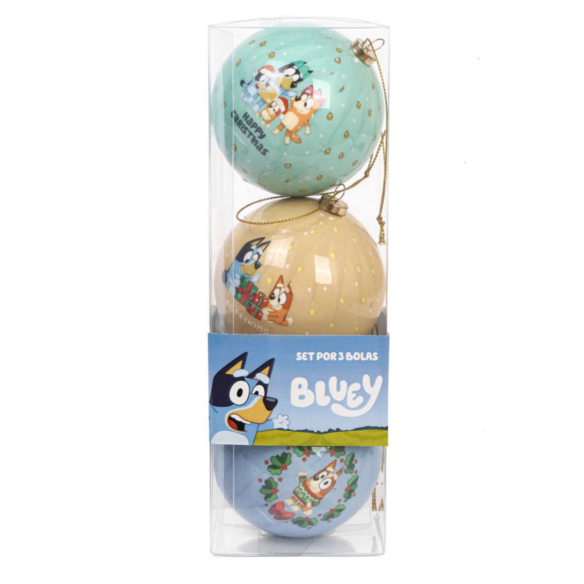 BLUEY - Set Bolas Navidad Arbol Bluey X3 unds 8cm Modelo 1