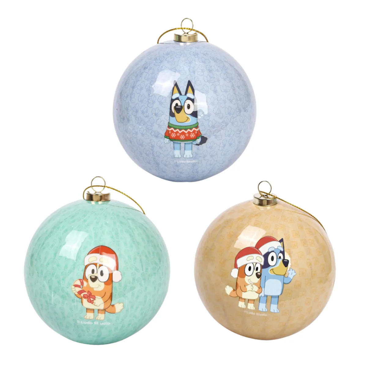 BLUEY - Set Bolas Navidad Arbol Bluey X3 unds 8cm Modelo 2