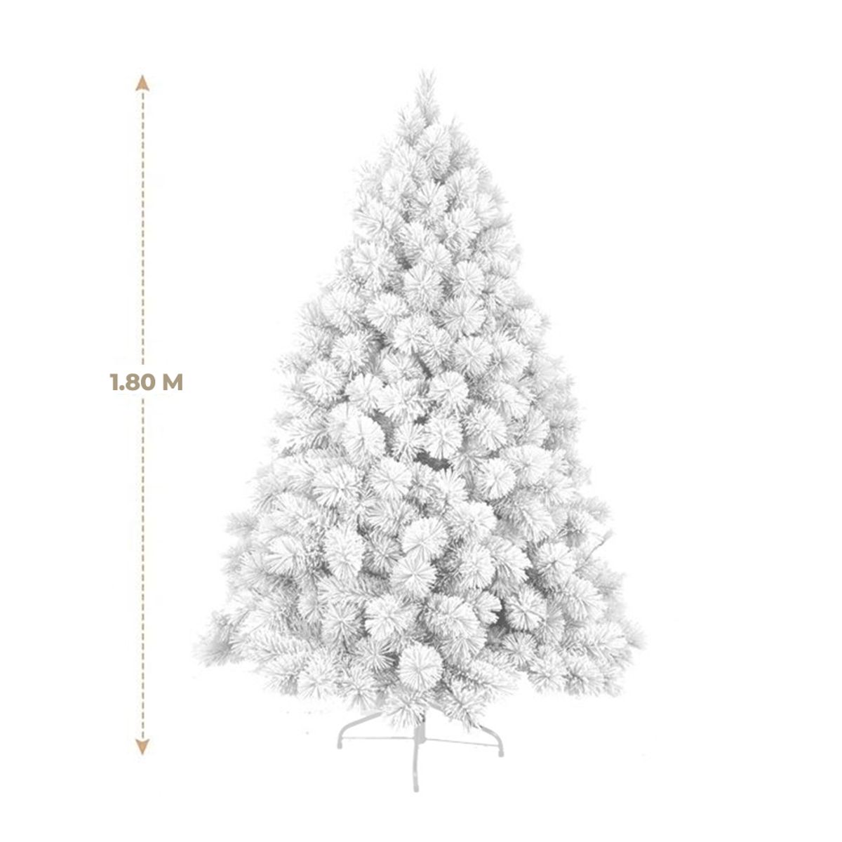 GENERICO - ARBOL NAVIDEÑO BLANCO SUPER PREMIUM NEVADO 1.80 cm LAN-180BL
