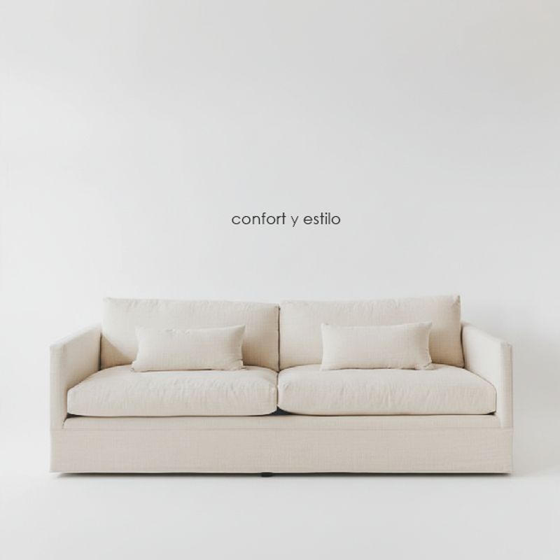 GENERICO - SOFÁ NÓRDICO 3 CUERPOS OSLO - Blanco Hueso
