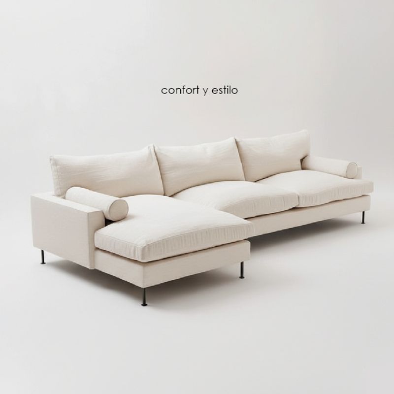GENERICO - SOFÁ SECCIONAL CLARITY - BLANCO HUMO