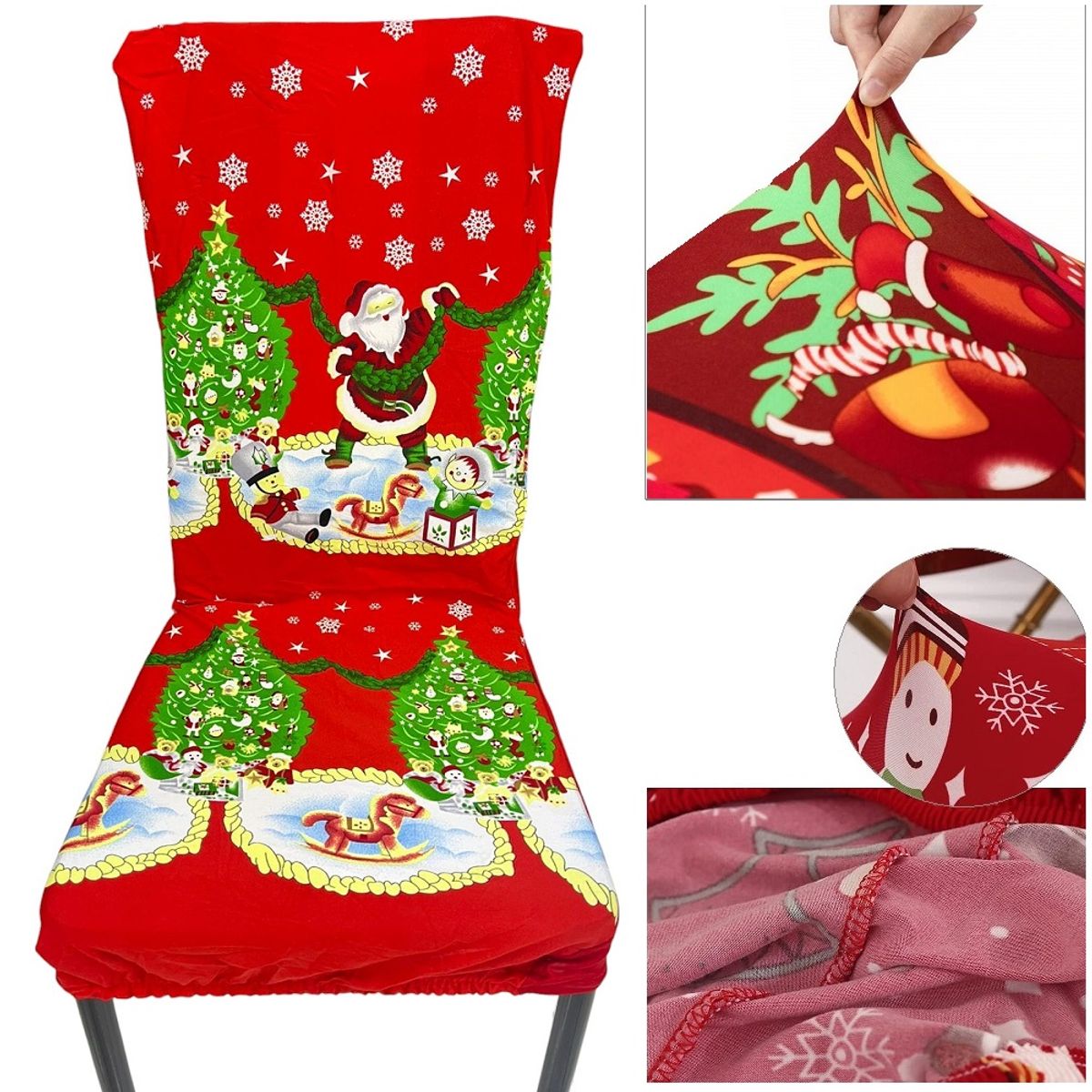 GENERICO - Fundas navideñas para sillas spandex Set de 6 Santa
