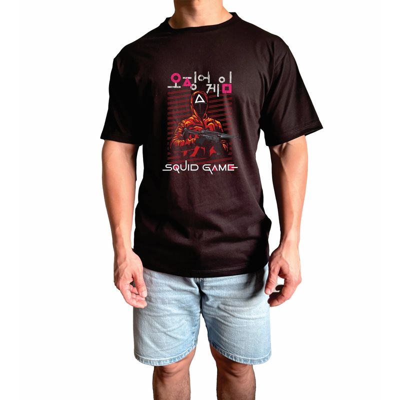 GENERICO - Polo Hombre manga corta diseño juegos - Negro