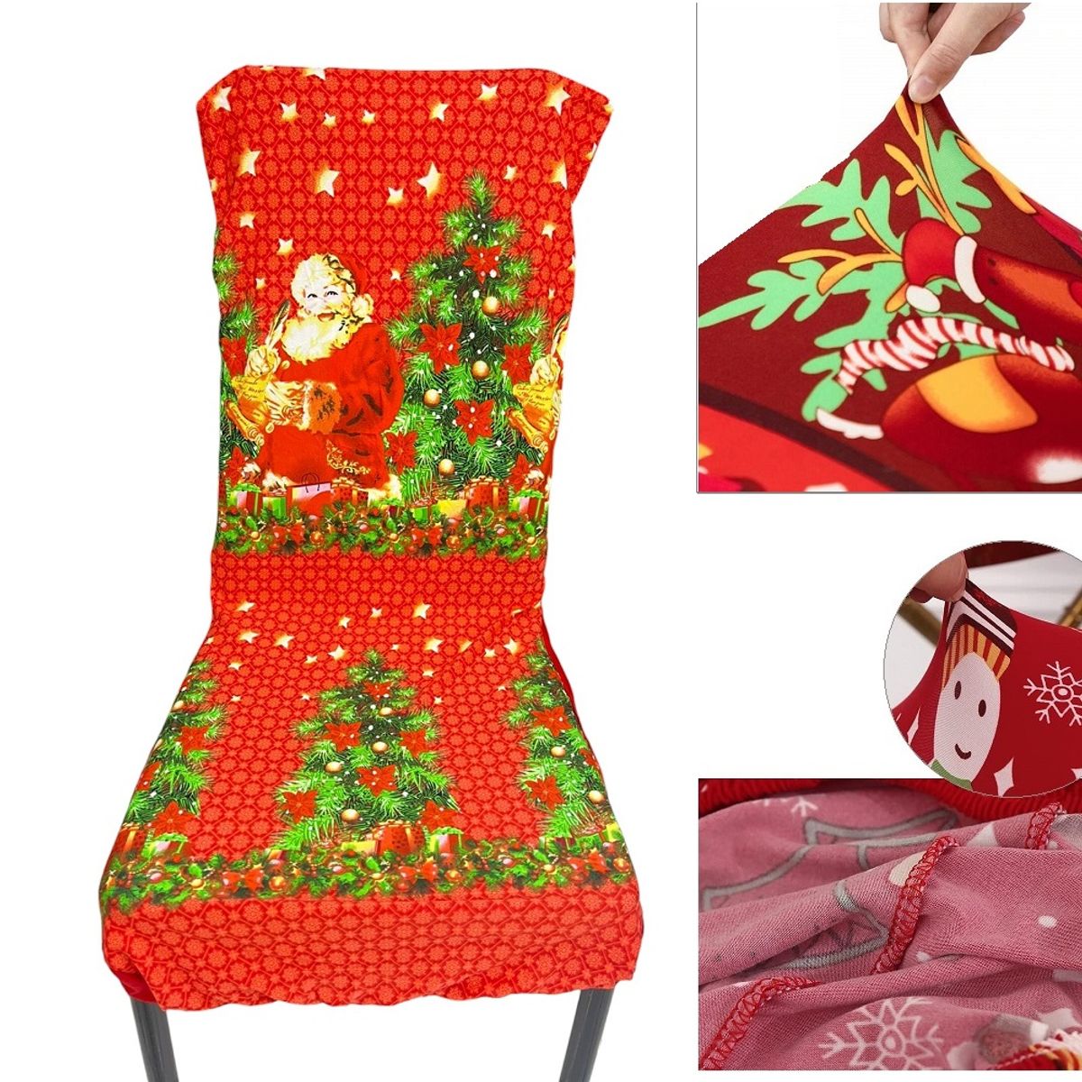 GENERICO - Fundas navideñas para sillas set de 6 Papa Noel