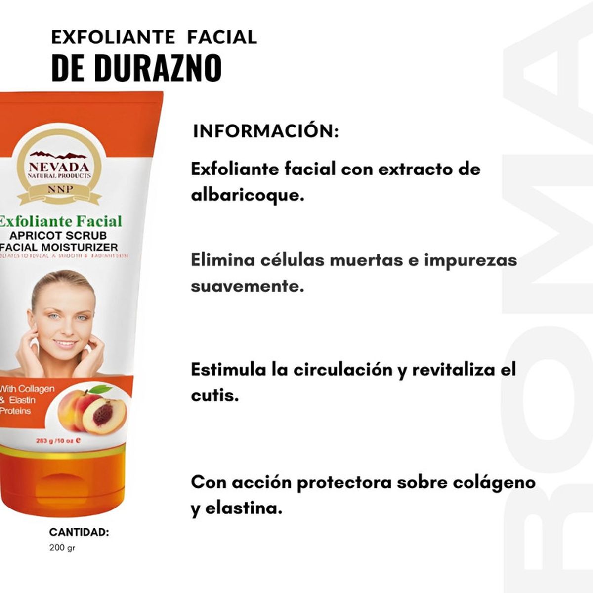 NEVADA NATURAL PRODUCTS - EXFOLIANTE FACIAL DE DURAZNO 200G NEVADA