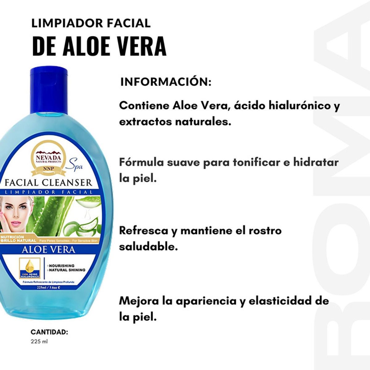 NEVADA NATURAL PRODUCTS - PACK 2 LIMPIADOR FACIAL DE ALOE VERA 225ML NEVADA