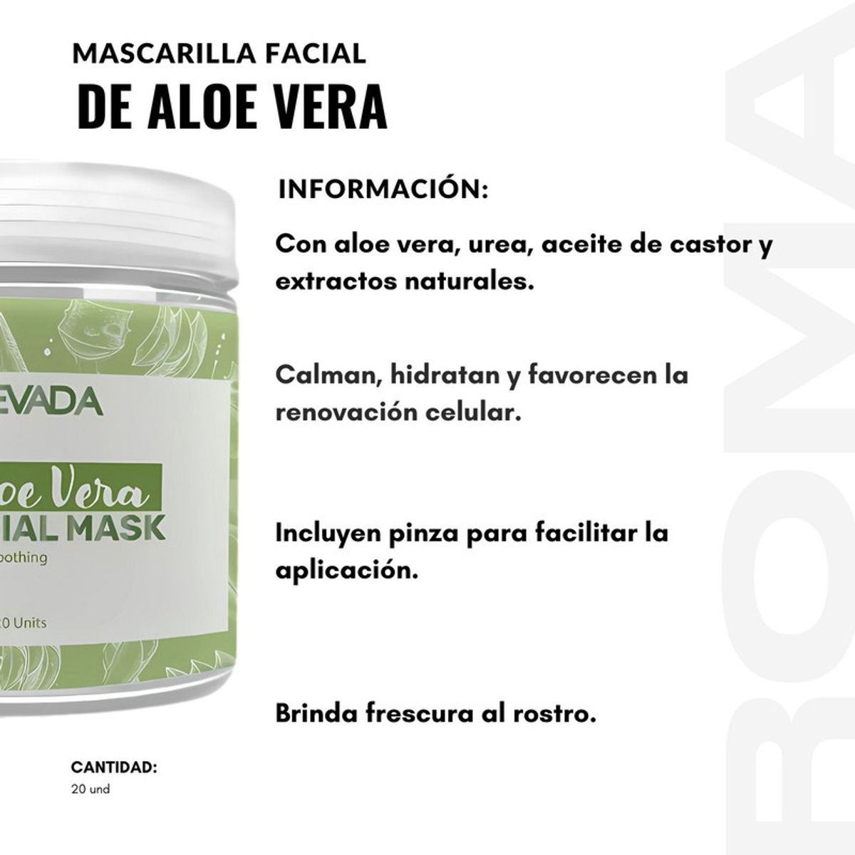 NEVADA NATURAL PRODUCTS - PACK 3 MASCARILLA FACIAL DE ALOE VERA 20UND NEVADA