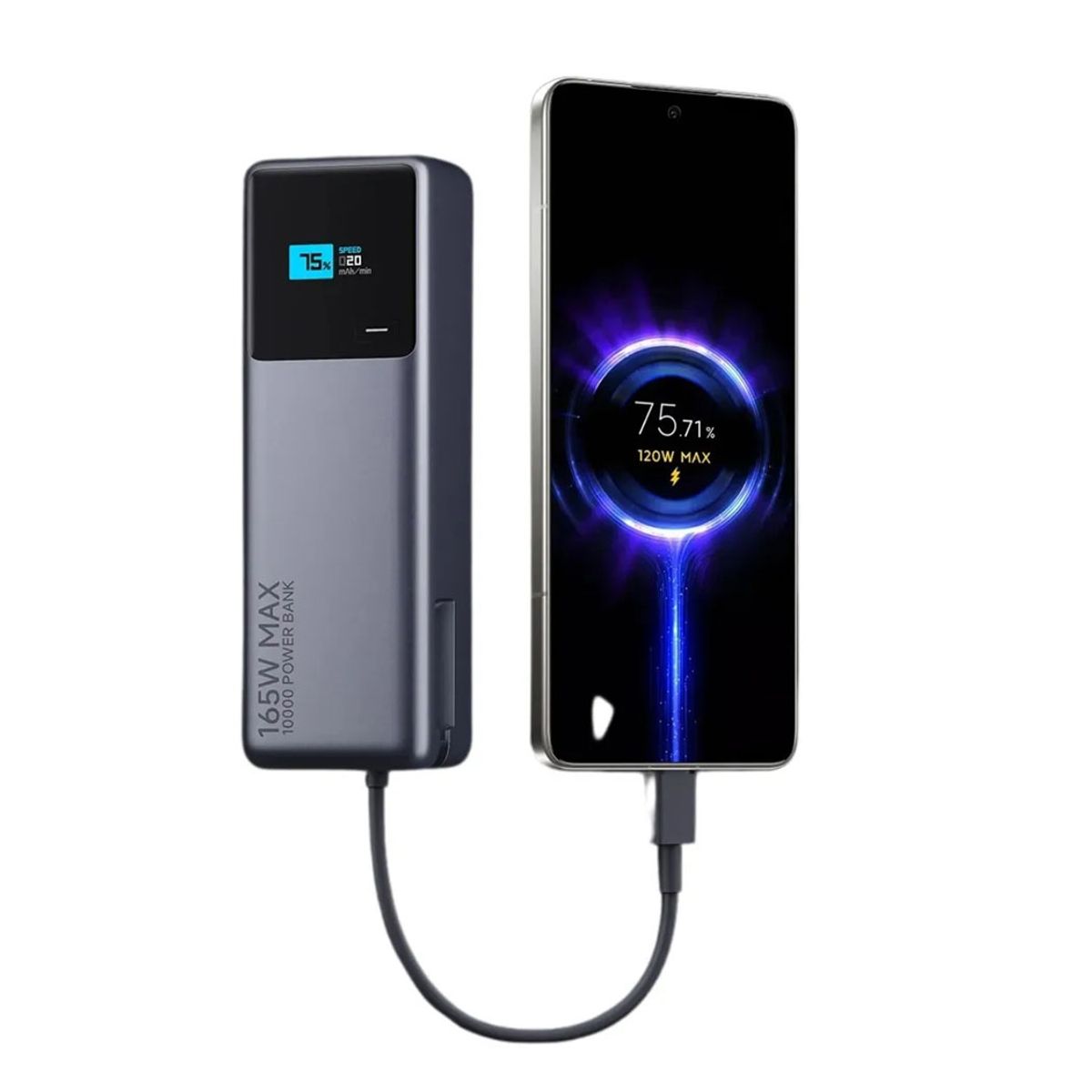 XIAOMI - Xiaomi Power Bank 10000mah 165W cable Integrado Color Space gray