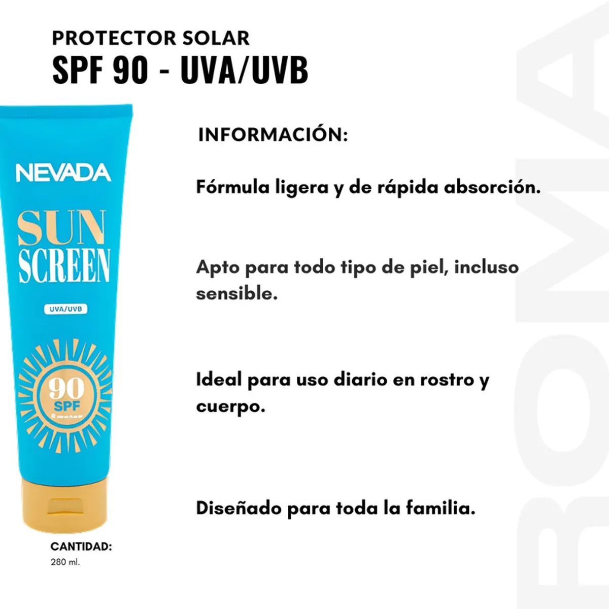 NEVADA NATURAL PRODUCTS - PACK 2 PROTECTOR SOLAR SPF90  UVAUVB 280ML NEVADA