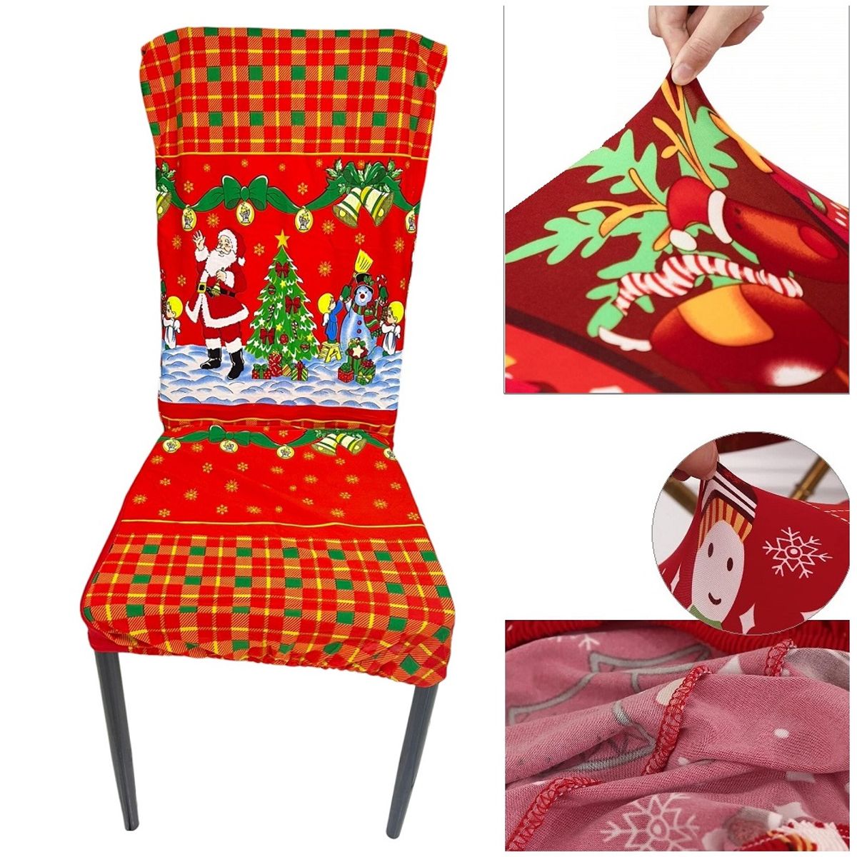 GENERICO - Fundas navideñas para sillas set de 6 Noche Buena