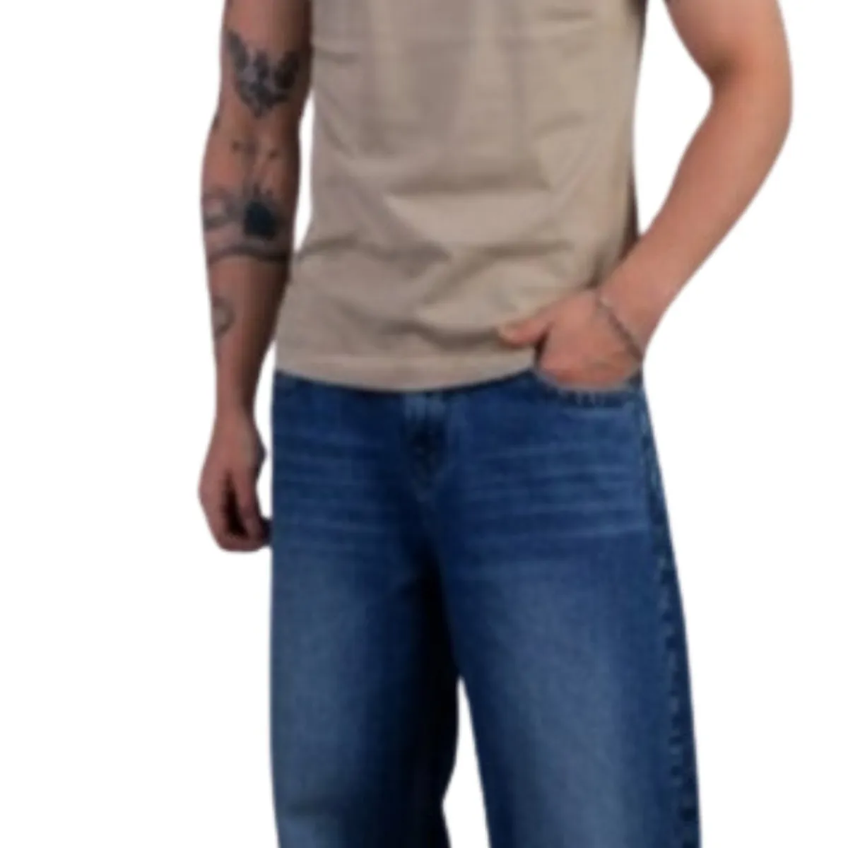 GENERICO - PANTALON JEAN BAGGY FOCALIZADO PARA HOMBRE