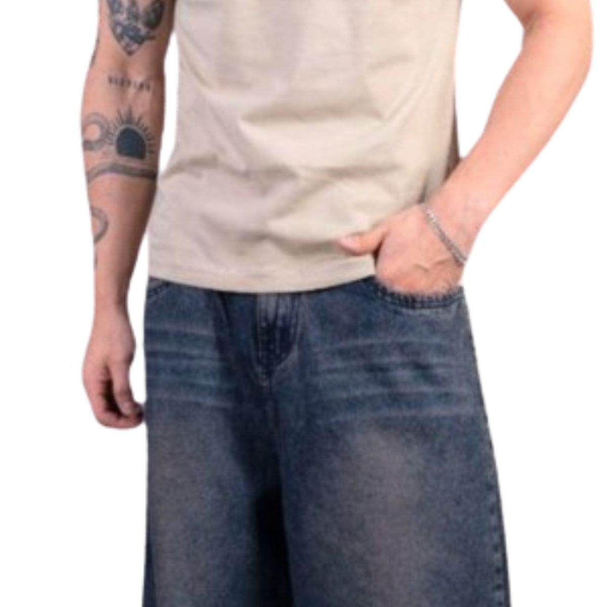 GENERICO - PANTALON JEAN BAGGY FOCALIZADO PARA HOMBRE