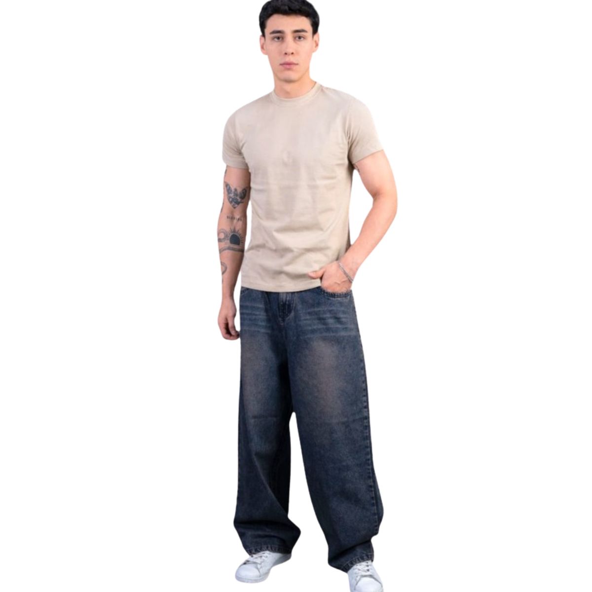 GENERICO - PANTALON JEAN BAGGY FOCALIZADO PARA HOMBRE