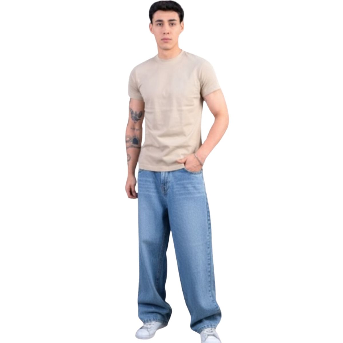 GENERICO - PANTALON JEAN BAGGY FOCALIZADO PARA HOMBRE