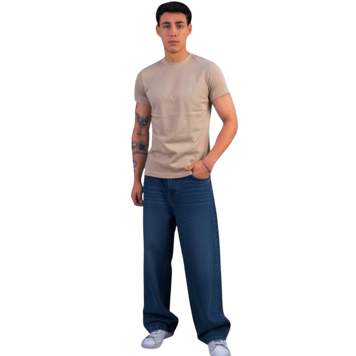 GENERICO - PANTALON JEAN BAGGY FOCALIZADO PARA HOMBRE