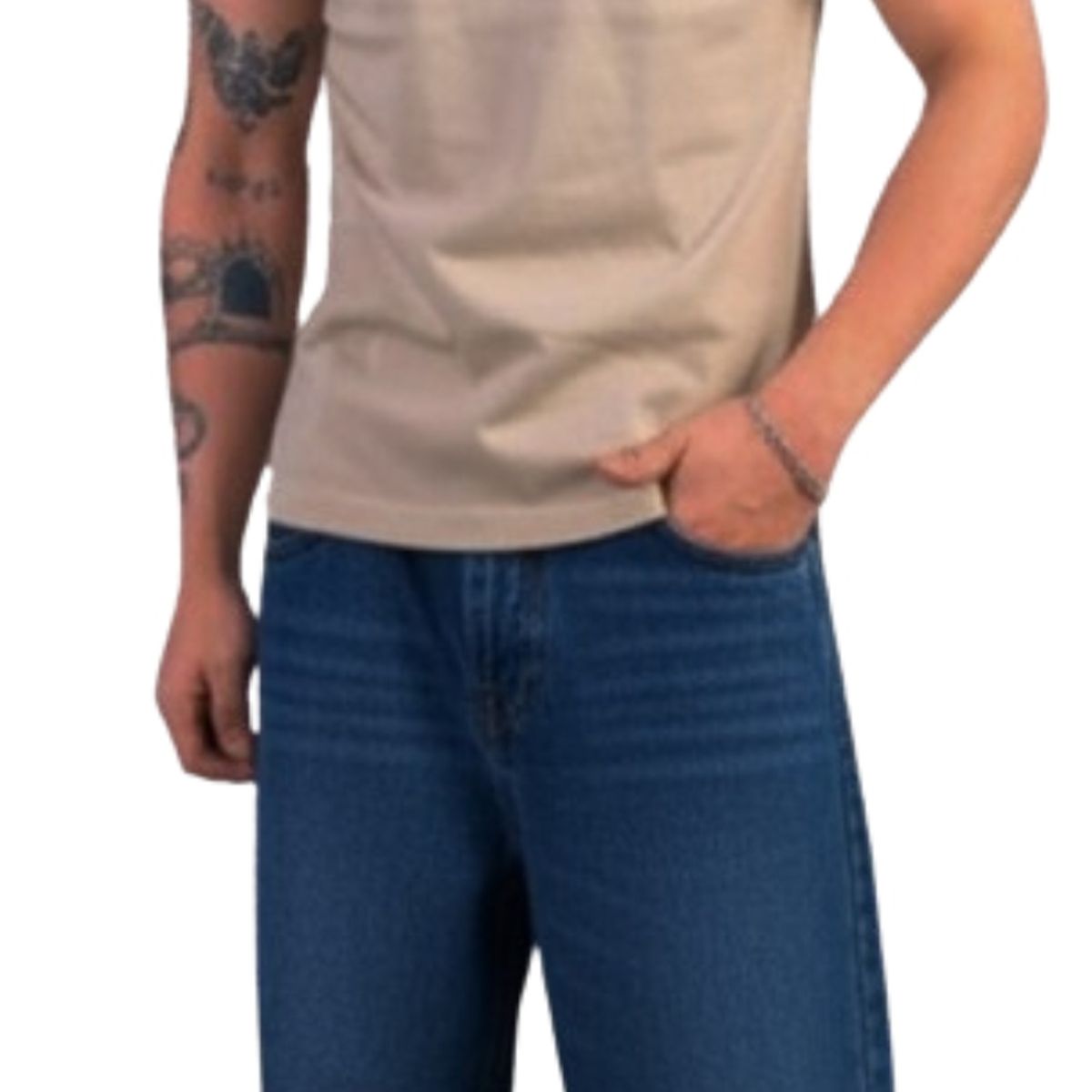 GENERICO - PANTALON JEAN BAGGY FOCALIZADO PARA HOMBRE