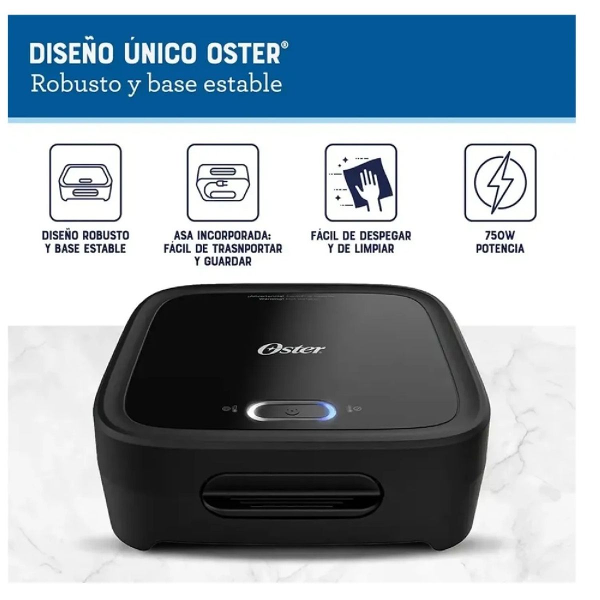 OSTER - Sandwichera Compacta con Platos Hondos Negro CKSTSM400 Oster