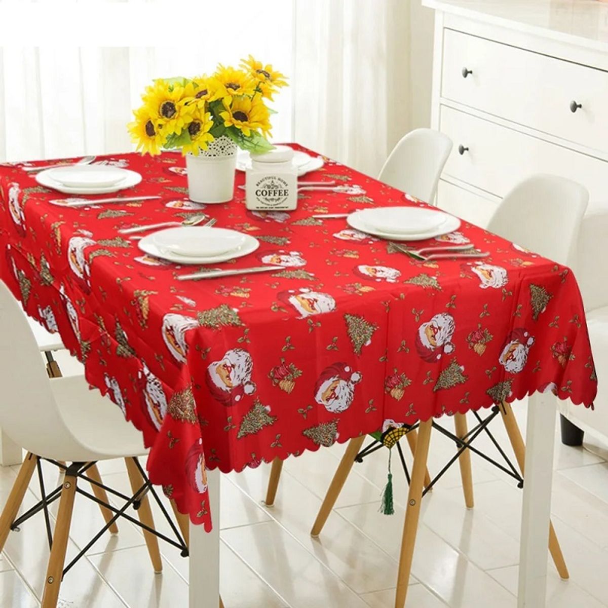 GENERICO - Mantel navideño para mesa rectangular 250 cm x 150 cm  Aleatorio