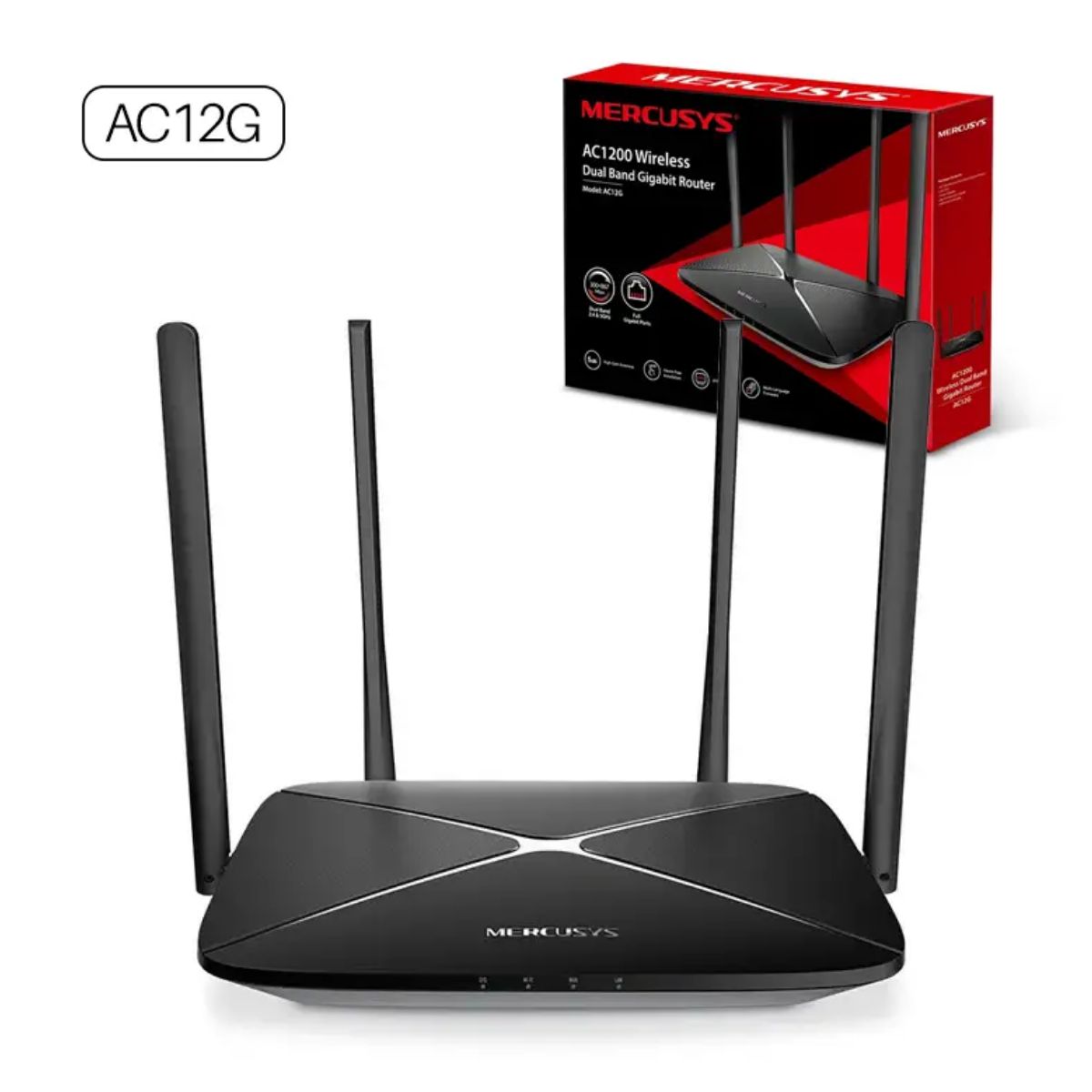 MERCUSYS - ROUTER Mercusys AC12G  Router WiFi Doble Banda Gigabit AC1200