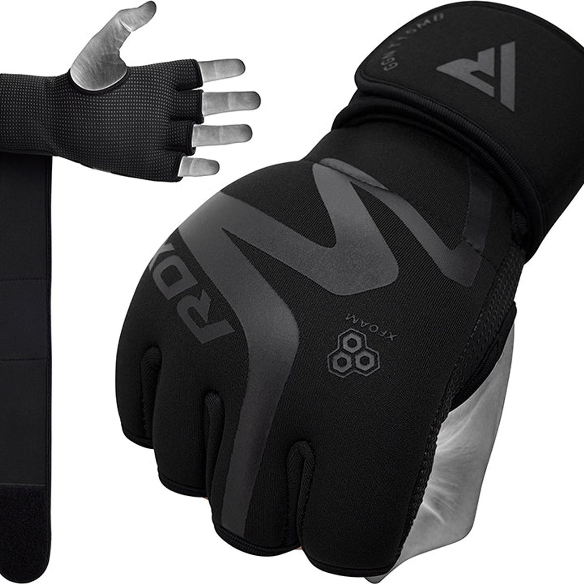RDX - Guantes Interiores de Neopreno para Boxeo MMA Muay Thai Noir T15 - M