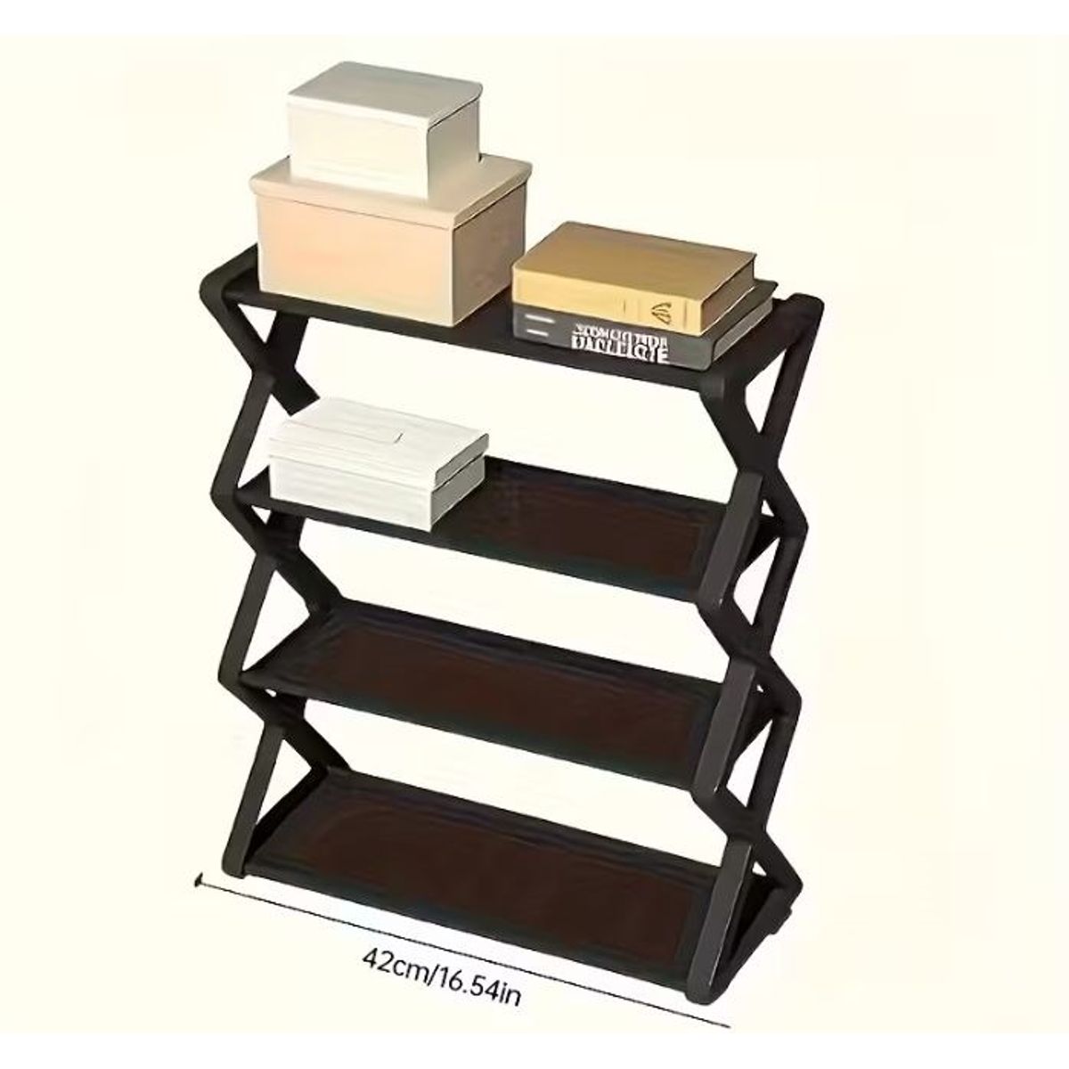 GENERICO - Estantería Organizador 4 Niveles – Para Zapatos, Libros, Objetos-NEGRO