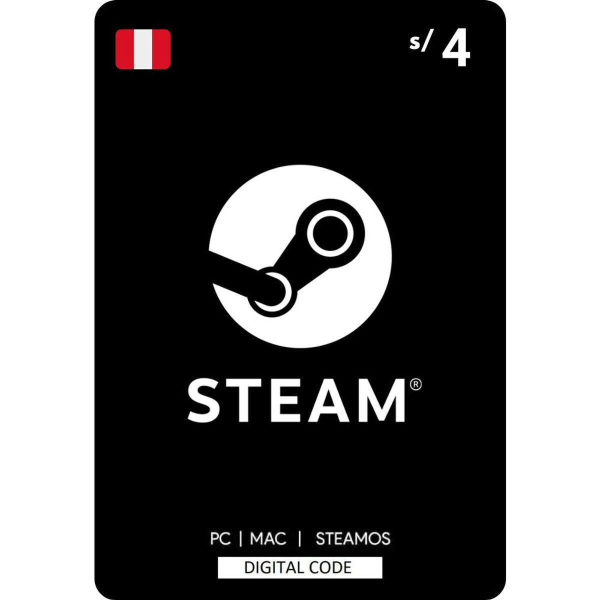 STEAM - Código Steam 4 Soles Perú - Steam Wallet Gift Card Digital