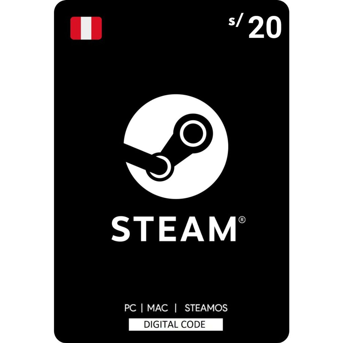 STEAM - Código Steam 20 Soles Perú - Steam Wallet Gift Card Digital