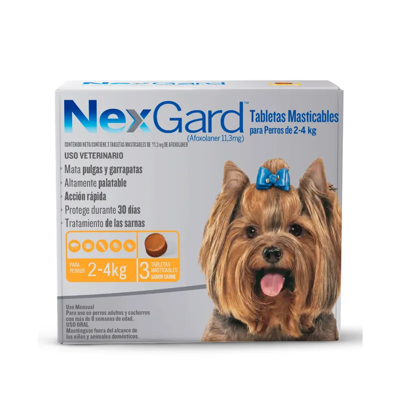 NEXGARD - Antipulgas para perros Nexgard 2-4 kg x3 tableta