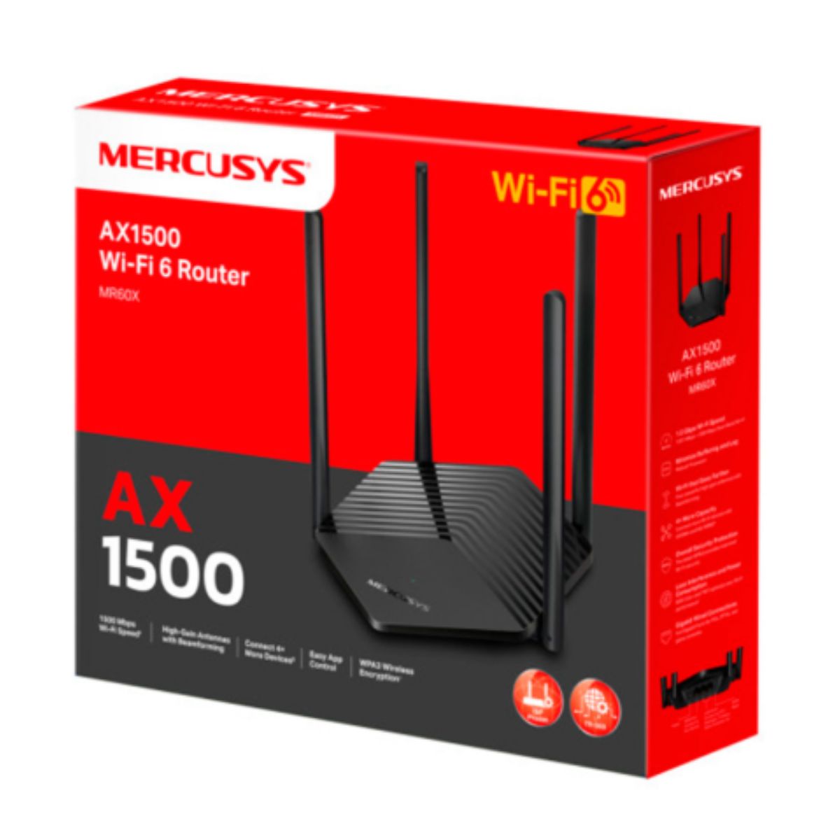 MERCUSYS - ROUTER MERCUSYS MR60X V2 AX1500 WIFI6 DOBLE BANDA PN MR60X