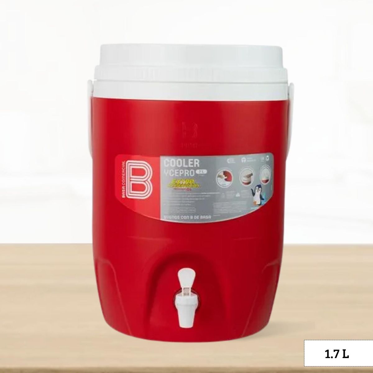 BASA - Cooler de Polipropileno Ycepro Rojo Basa 1.7 Litros