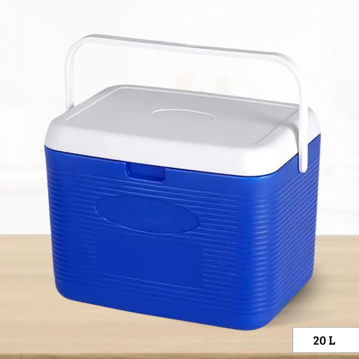 Cooler Rectangular Azul con una Sola Asa 20 Litros, marca Ichimatsu - Foto Principal