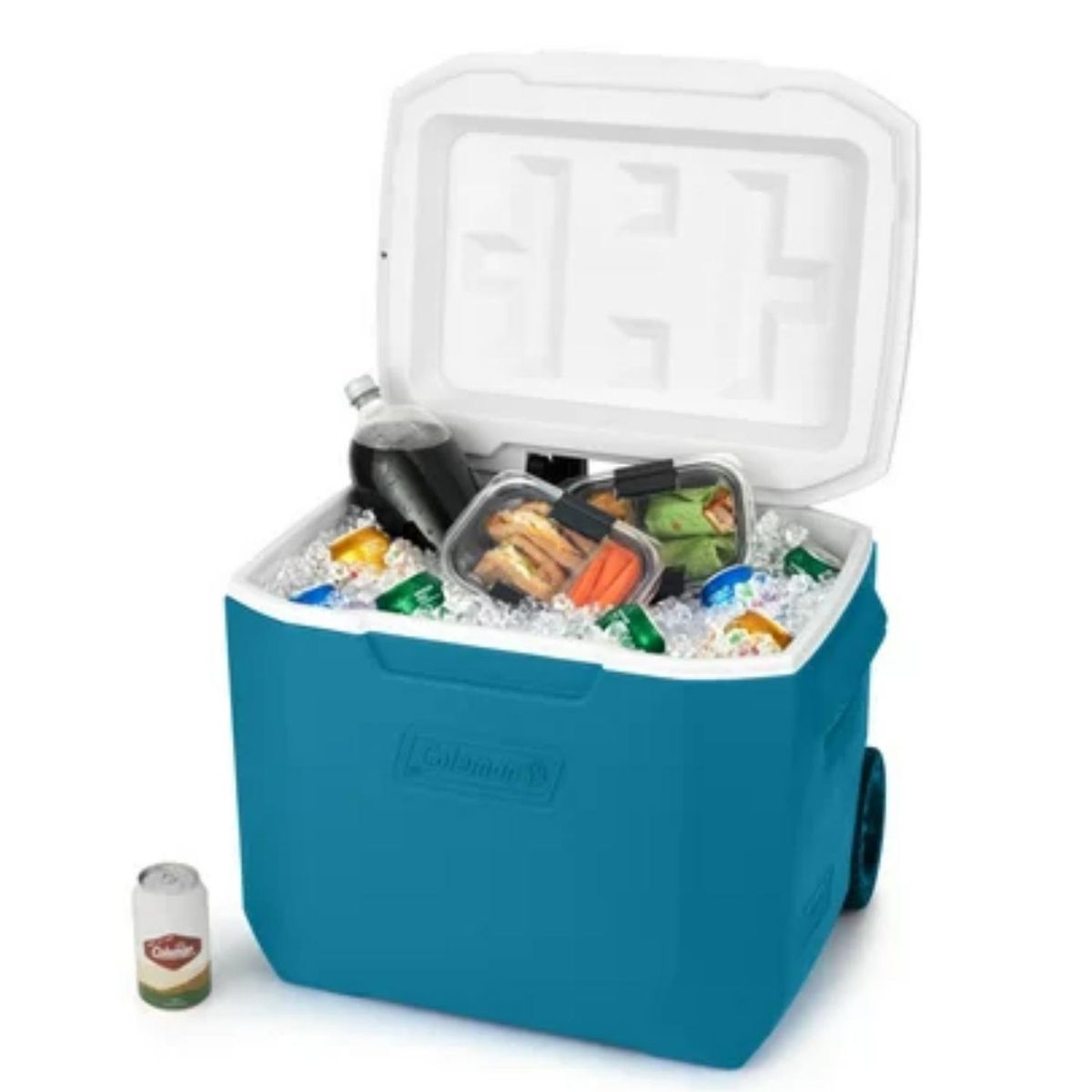 COLEMAN - Cooler Azul Oceano con Asa Telescopica y Rueda 56 Litros 60 QT