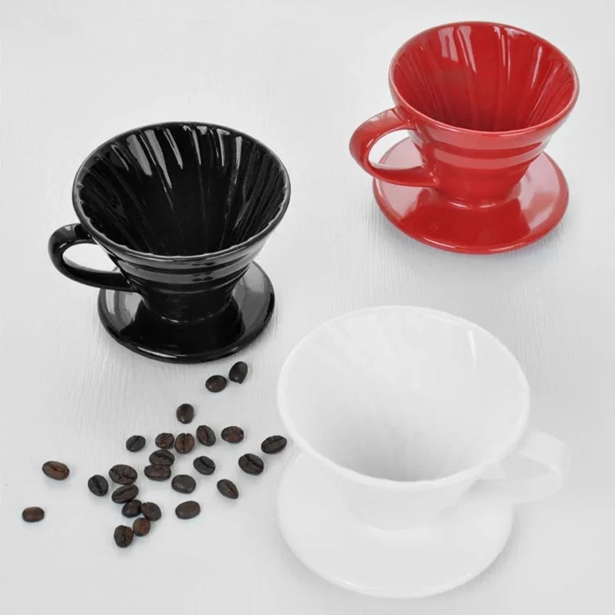 GENERICO - Dripper V60 de Cerámica 2 -4 Tazas NEGRO