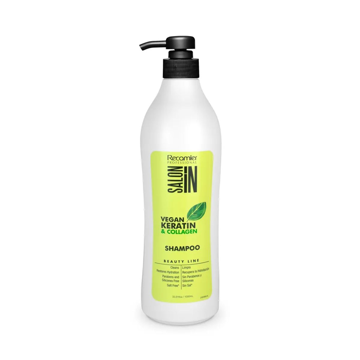 RECAMIER - Shampoo Vegano Salon In con Keratina y Collageno 1000ml