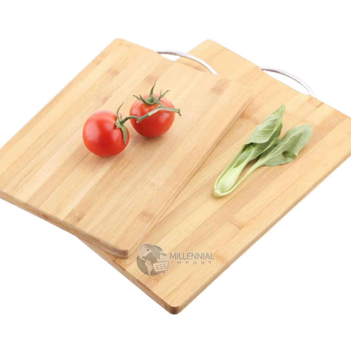 GENERICO - Tabla de Picar de Bambú Natural con Asa Resistente GRANDE