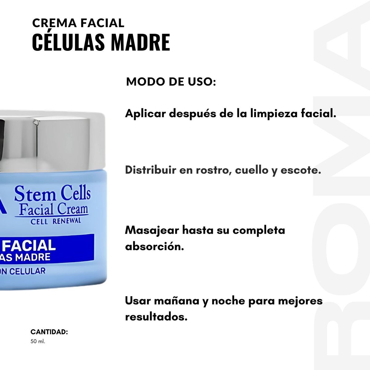 NEVADA NATURAL PRODUCTS - CREMA FACIAL CÉLULAS MADRE 50ML NEVADA