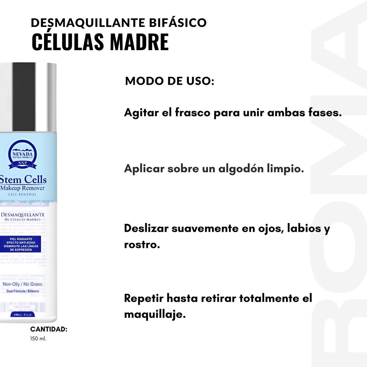 NEVADA NATURAL PRODUCTS - PACK 3 DESMAQUILLANTE BIFÁSICO CÉLULAS MADRE 150ML NEVADA