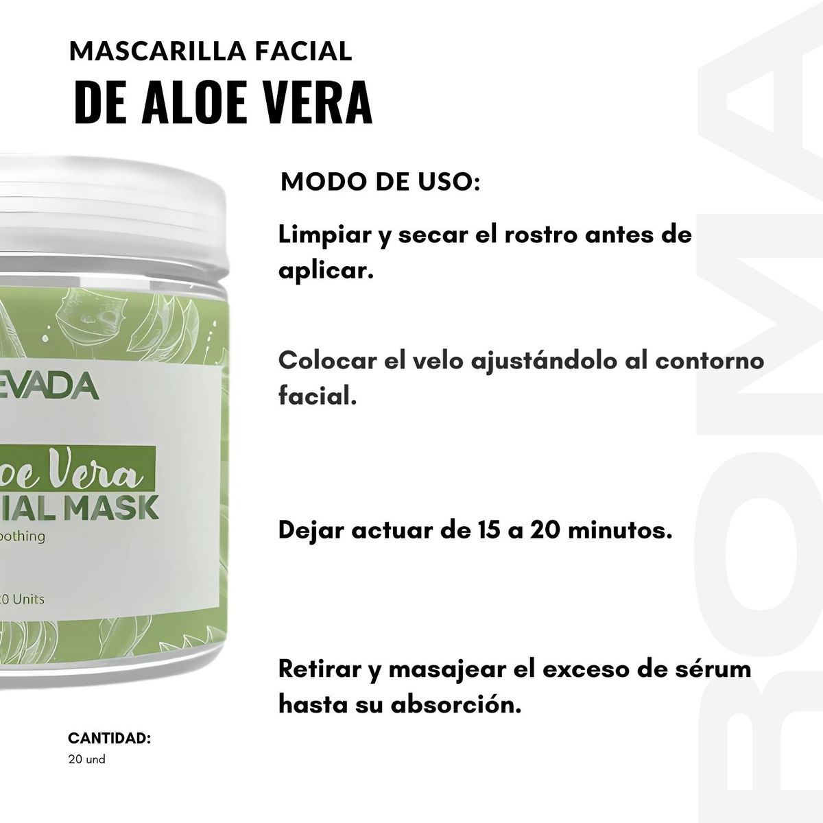 NEVADA NATURAL PRODUCTS - PACK 3 MASCARILLA FACIAL DE ALOE VERA 20UND NEVADA