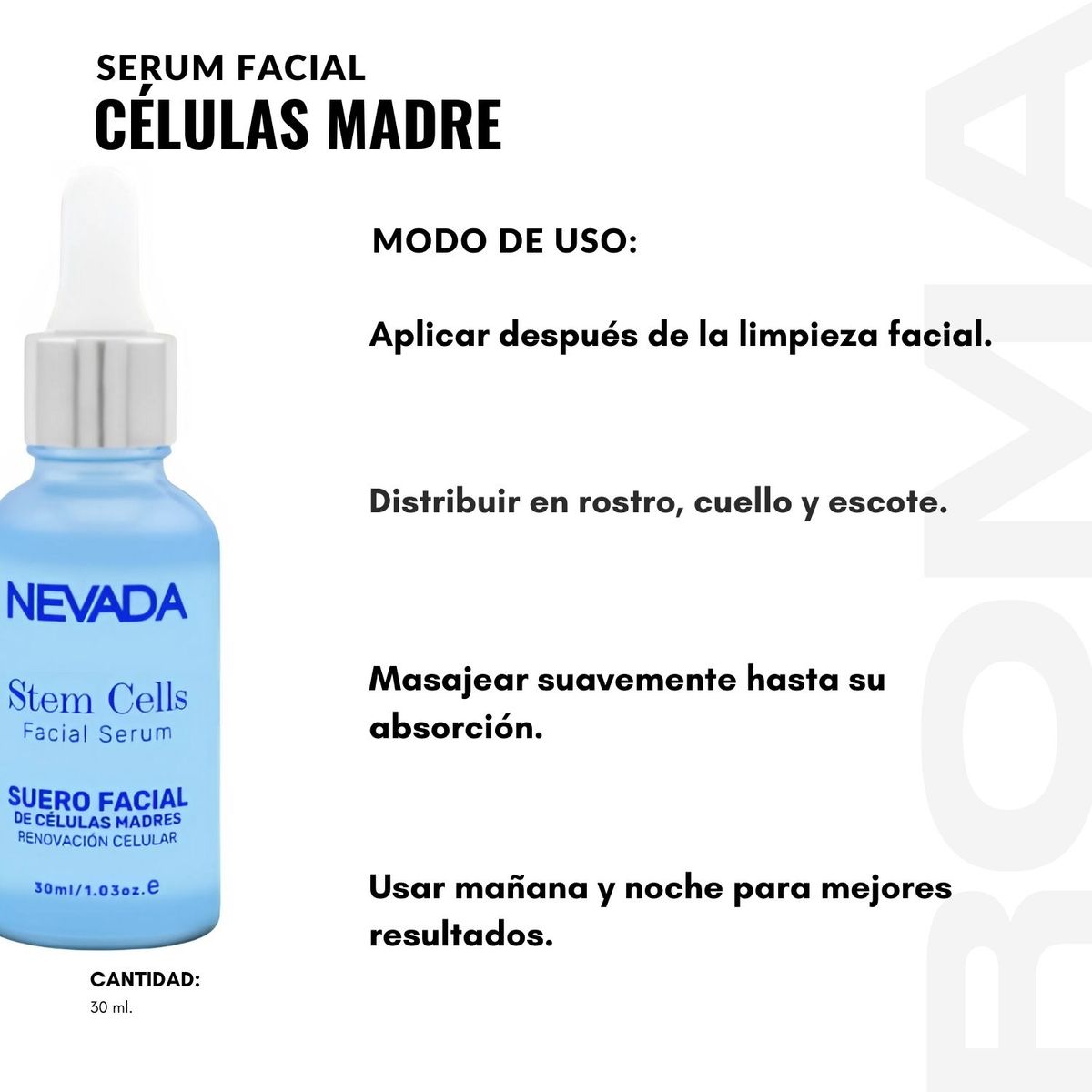NEVADA NATURAL PRODUCTS - SERUM FACIAL CÉLULAS MADRE 30ML NEVADA