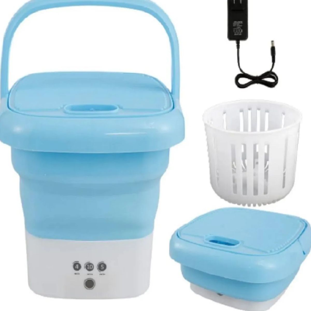 GENERICO - Mini Lavadora Plegable Centrifugado - Celeste